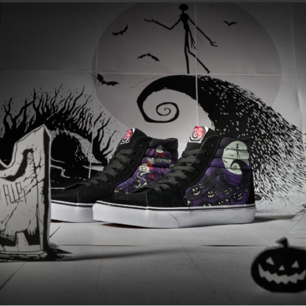 Vans Disney Nightmare Before Christmas Glow In The Dark Sk8 Hi 5c